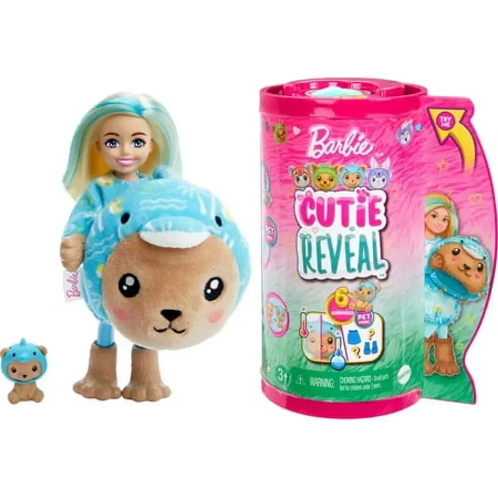 Barbie Cutie Reveal Chelsea Doll Teddy Bear as Dolphin NIB